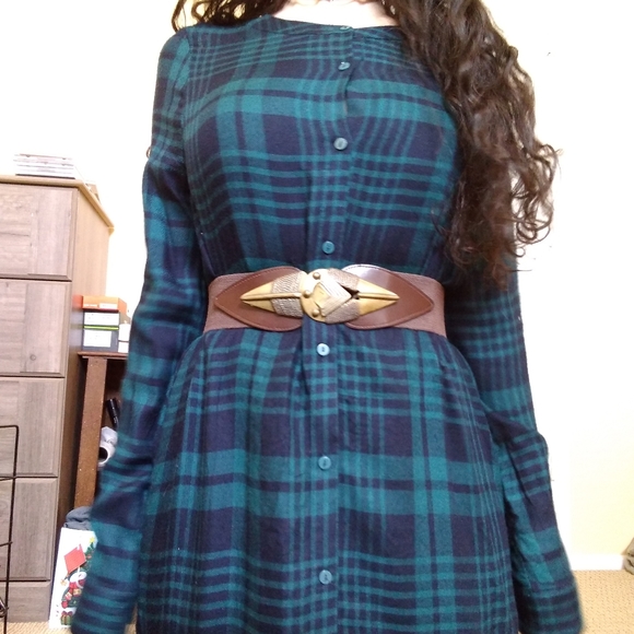 freebird Dresses & Skirts - FREEBIRD rayon Plaid shirt dress